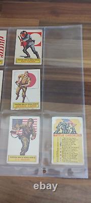 TOPPS Bataille de la Seconde Guerre mondiale II 1965 ensemble presque complet 69/73 Cartes à échanger