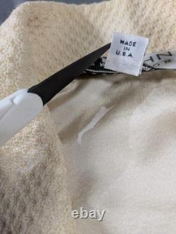 Tailleur jupe St. John Collection pour femme blanc et or veste 4 jupe 2 en maille Santana