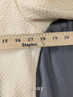 Tailleur jupe St. John Collection pour femme blanc et or veste 4 jupe 2 en maille Santana