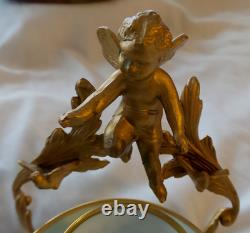 Tasse à demi-café et soucoupe antiques DW Karls Baden Wert Abert Belgique sur support Cupid Stan