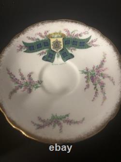 Tasse à thé et soucoupe Royal Stafford Tartan Blackwatch Collection, ensemble signé de 6 pièces