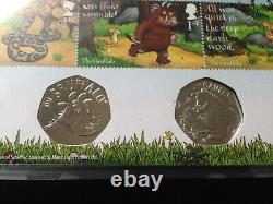 Timbre Gruffalo Boxed UK & Ensemble de deux pièces de 50 pences Édition Limitée 047/2019 MAGNIFIQUE