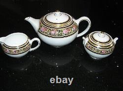 Très Rare Wedgwood Teapot Lait Jug & Lited Sugar Pot Bol Clio Tea Set Pour 2