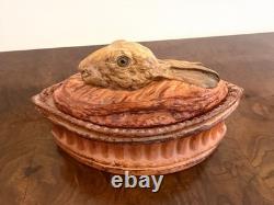 Tureen en porcelaine de lapin/lièvre antique Pillivuyt France