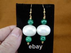 V493-15 Malachite verte + perle bijou 24 Collier + ensemble de 5 paires de boucles d'oreilles