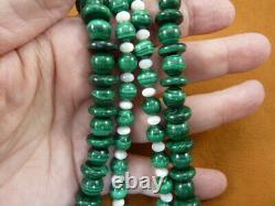 V493-15 Malachite verte + perle bijou 24 Collier + ensemble de 5 paires de boucles d'oreilles
