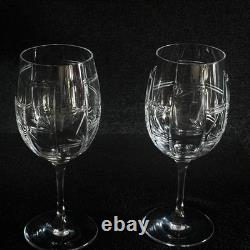 Verres à vin en cristal Ralph Lauren Red Pagoda, signés, en verre taillé transparent, 7,5 pouces