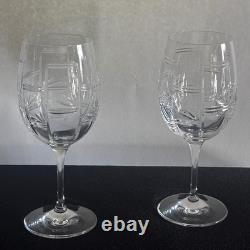 Verres à vin en cristal Ralph Lauren Red Pagoda, signés, en verre taillé transparent, 7,5 pouces
