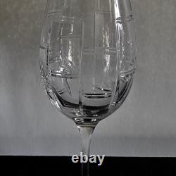 Verres à vin en cristal Ralph Lauren Red Pagoda, signés, en verre taillé transparent, 7,5 pouces