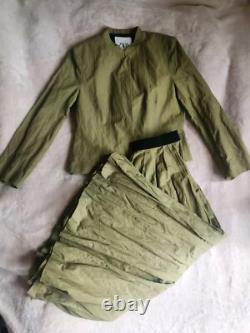 Veste courte froissée Zara Set + Jupe longue Collection Zw Taille L Verte Neuve avec étiquettes