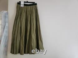 Veste courte froissée Zara Set + Jupe longue Collection Zw Taille L Verte Neuve avec étiquettes