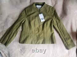 Veste courte froissée Zara Set + Jupe longue Collection Zw Taille L Verte Neuve avec étiquettes
