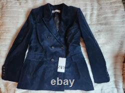 Veste en velours croisée Zara co-ord + Pantalons bleu nuit Collection Zw XL