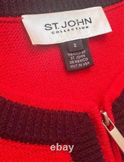 Veste et jupe St John Collection rouge et noir 2/4