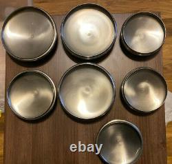 Vtg Revere Ware 14-piece Set 3-quart, Two 2-q, Two 1 1/2 Q, Two 1-q All With LID
