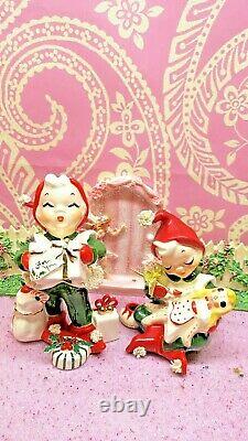Vtg Set Of Deux Originals De Santa's Helper Twinkle Et Suisse De Noël Par Robyn