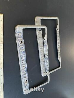 Vtg Utilisé Ensemble De Deux Années 60 70 Nasa Space Shuttle Team Member License Plate Frames