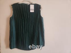 Zara Collection Ensemble coordonné chemise plissée et pantalon plissé taille L neuf avec étiquettes