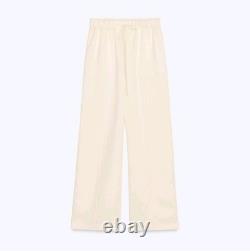 Zara Ensemble 2 Pièces Collection Zw Top Satin à Dos Nu Avec Pantalon Large Taille M