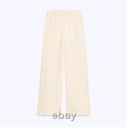 Zara Ensemble 2 Pièces Collection Zw Top Satin à Dos Nu Avec Pantalon Large Taille M